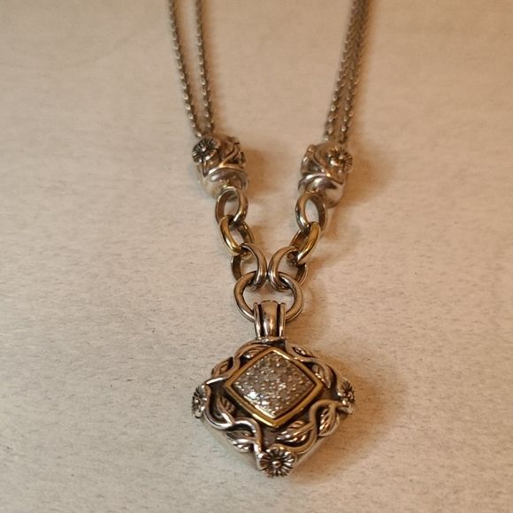 T & C Diamond, 14kt and Silver Necklace - Picture 6 of 7